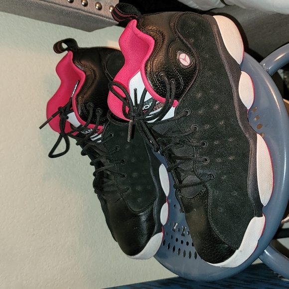 Jordan Jumpman Team 2 black rush pink suede lace up 2017 S3 - Picture 3 of 8